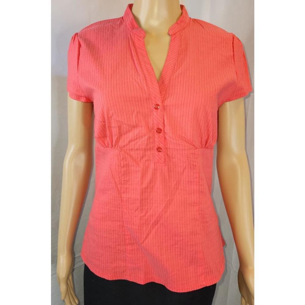 H&M Coral Red Fitted Blouse